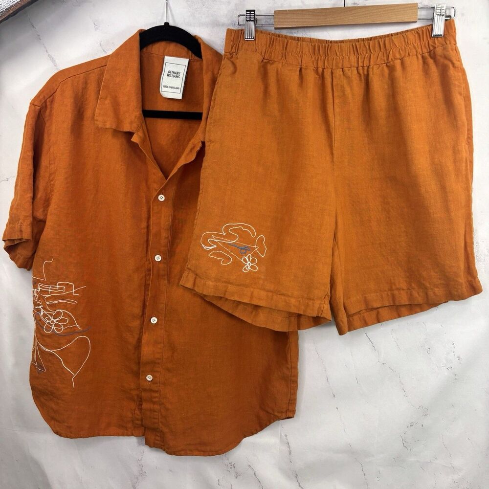Bethany Williams London Hemp Matching Set Embroidered Art Wear Mens L Luxury